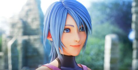 Aqua Kingdom Hearts Kingdom Hearts 1girl Bare Shoulders Blue Eyes Blue Hair Halterneck