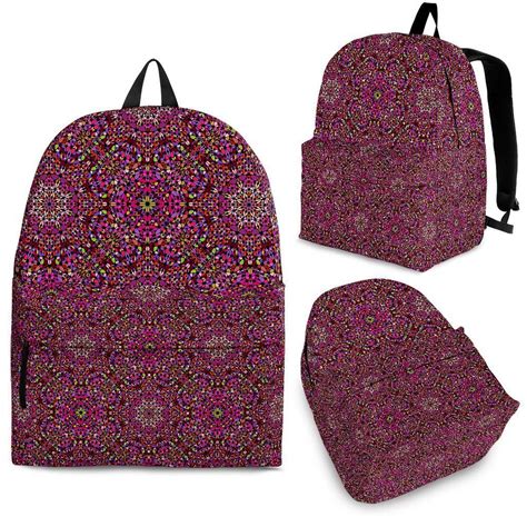 Flowery Mandala Mosaic Backpack Flowery Mesh Fabric Mosaic