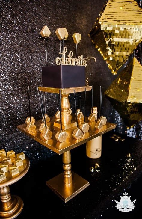 A Glistening Gold Geometric Luxe Party To Celebrate And Bring In The