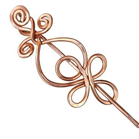 Celtic Loops And Spirals Copper Shawl Pin Sweater Brooch