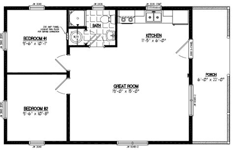 20 X 36 House Plans Certified Homes Musketeer Certified Home Floor