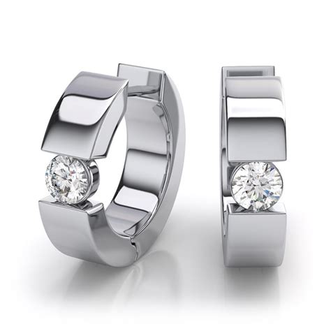 Diamonds Hoop Huggies Earring 0 40 Ct Tw JewelryNest