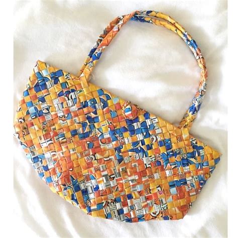 Unique Recycled Reusable Weave Bag Woven Bag Bags Cute Bag