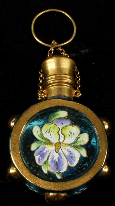 Antique Art Nouveau Moser Bohemian Enamel Glass Perfume Scent