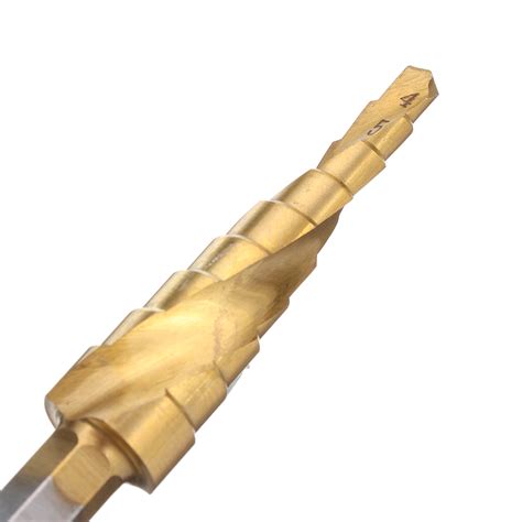 Drillpro Hss 4 12mm Spiral Grooved Step Drill Bit Titanium Coated Step