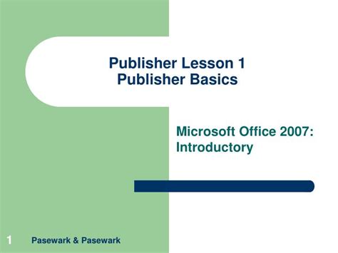 Ppt Publisher Lesson 1 Publisher Basics Powerpoint Presentation Free