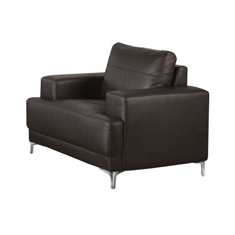 Monarch Specialties Contemporary Club Faux Leather Accent Chair In