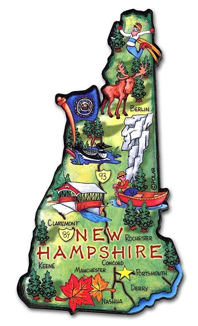 New Hampshire State Outline Artwood Jumbo Fridge Magnet