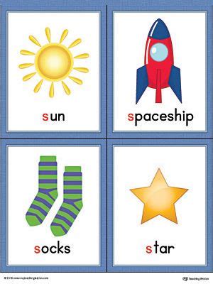 Found 76816 words that start with s. Letter S Words and Pictures Printable Cards: Sun ...