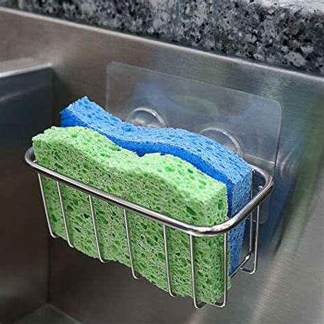 Best Sponge Holder For Kitchen Sink With Strong Adhesive Fits Two