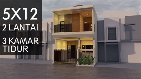 Desain rumah 5x12, 2 lantai - YouTube