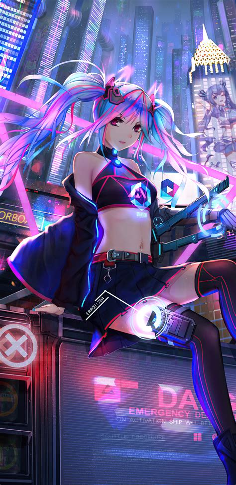 Here are the neon desktop backgrounds for page 5. 1440x2960 Anime Cyber Girl Neon City Samsung Galaxy Note 9 ...