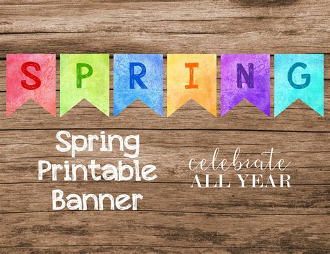 Spring Printable Banner Etsy Printable Banner Spring Banner