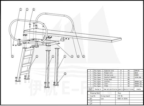 Detailed Installation Drawing Of The Diving Board Really Easy To