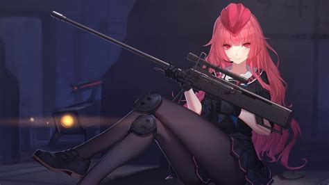 Anime Girl Sniper Rifle 4k 205 Wallpaper