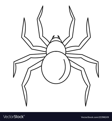 Black Widow Spider Icon Outline Style Royalty Free Vector