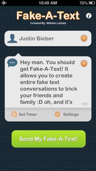 The fake text message is a conversation generator used by more than 5 million people around the world! Fake-A-Text Free app review: the perfect freak-your ...