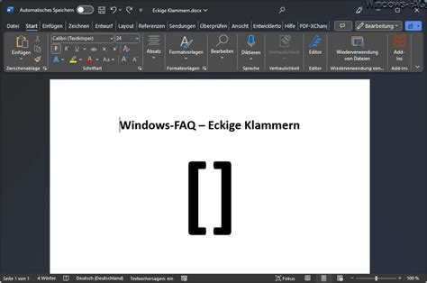 Eckige Klammern In Word Und Excel Windows Faq