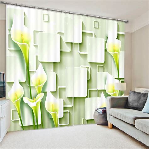 New Modern 3d Blackout Curtains Panel Flowers Bump 3d Wall Pattern