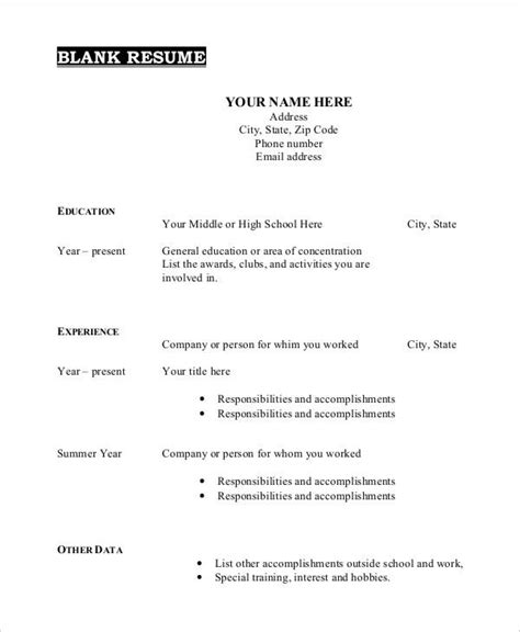 Free And Printable Resume Template Printable Templates