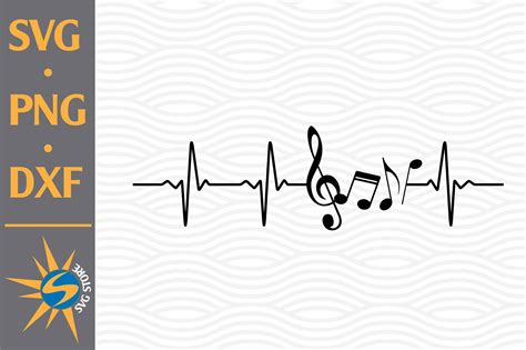 Music Note Heartbeat Svg Png Dxf Digital Files Include 712886 Cut