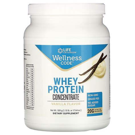 Life Extension Wellness Code, Whey Protein Concentrate, Vanilla Flavor ...
