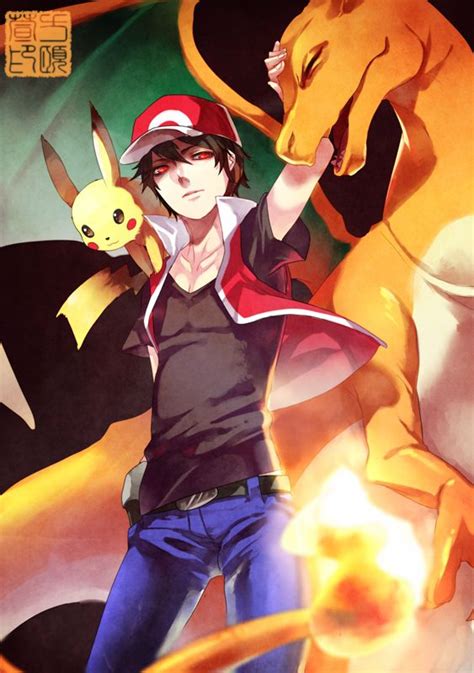 Trainer Red By Pluehunter On Deviantart Pokemon Red Pokemon Trainer Red Anime