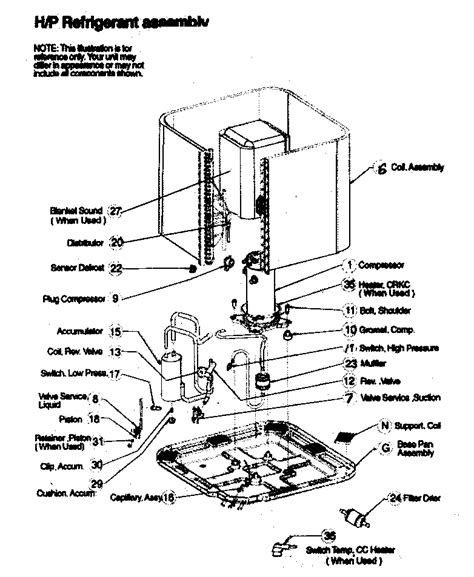 Outside ac unit diagram diagram of a central air conditioning unit and its components. REFRIGERATION COMPONENTS Diagram & Parts List for Model h2h330gka100 Icp-Parts Air-Conditioner ...
