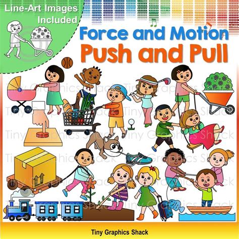 Force And Motion Push And Pull Clip Art Force And Motion Pushes
