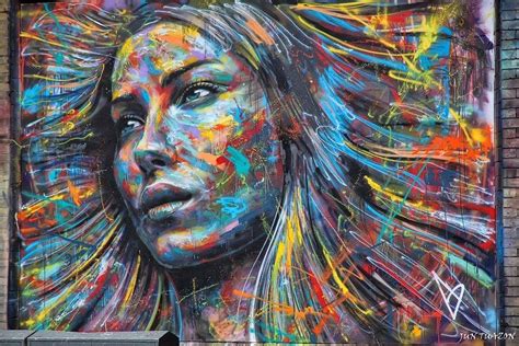 A Colorful Spray Paint Portrait Of A Beautiful Girl By London Graffiti