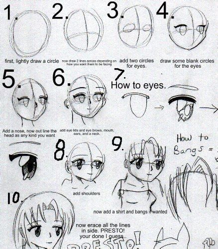 Draw the legs with one being bent into a sort of forward facing arrow helps emphasize motion and the other straight at about the same angle as the body. How to draw anime heads step by step DIY tutorial ...