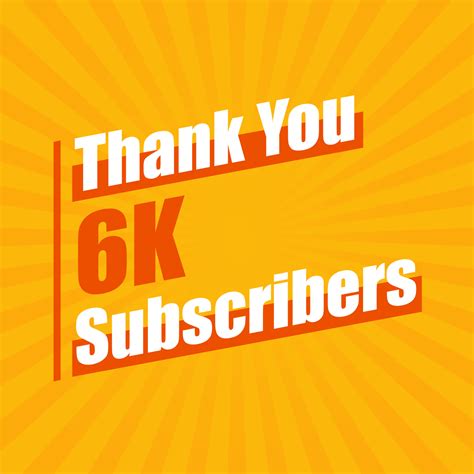 Thanks 6k Subscribers 6000 Subscribers Celebration Modern Colorful