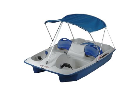 You can purchase this paddle boat in two different colors: Sun Slider Sport 5 Person Pedal Paddle Water Boat Canopy ...