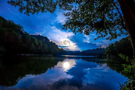 Moon Reflection Over The River At Night 4k Ultra Hd Wallpaper