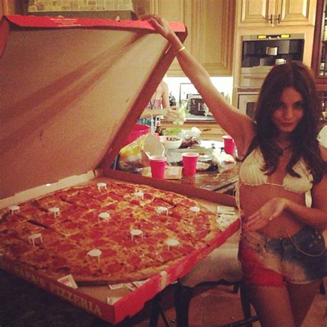 Vanessa Hudgens Is All About Tiny Shorts Giant Pizzas Photo Huffpost