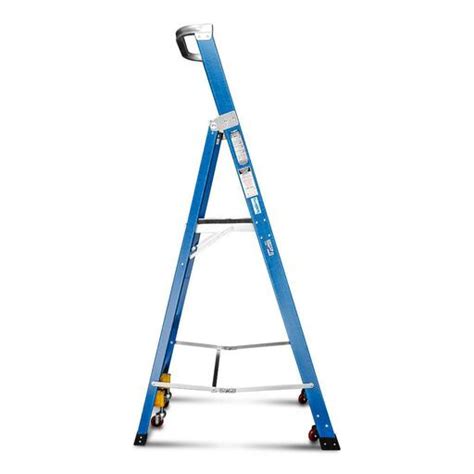 Climbrite Cstep4 12m 4 Step Fibreglass Platform Ladder On Wheels