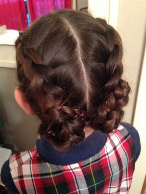 French Braids Into Double Rosette Buns French Braid Headband French