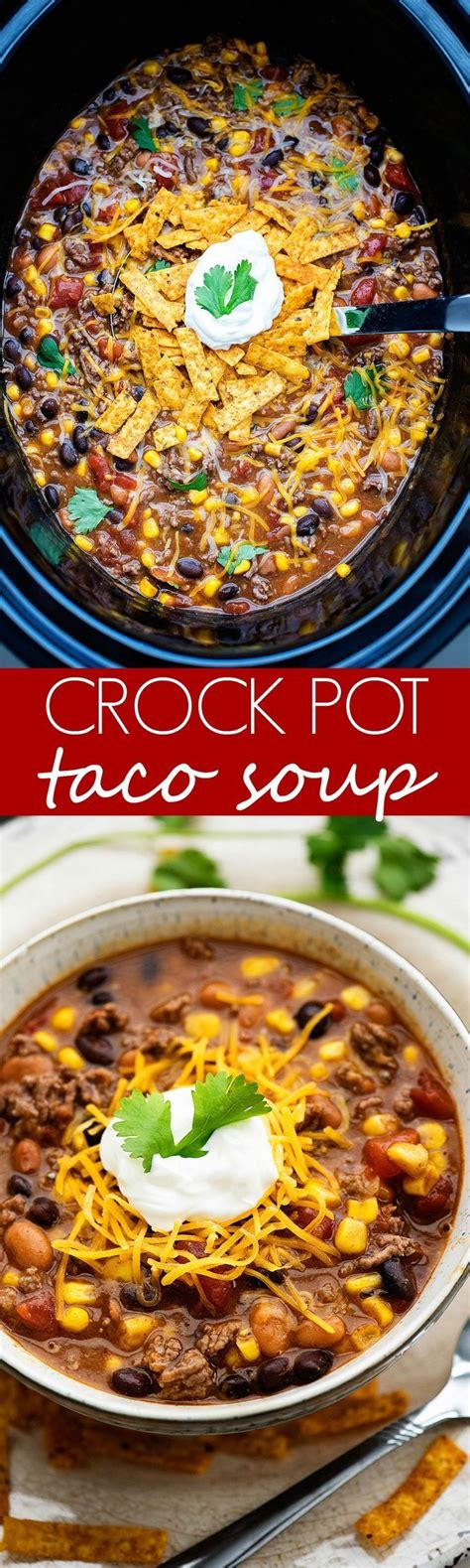 Serve with sour cream and guacamole or whatever taco toppings you like. This taco soup could not be any easier to make AND it ...
