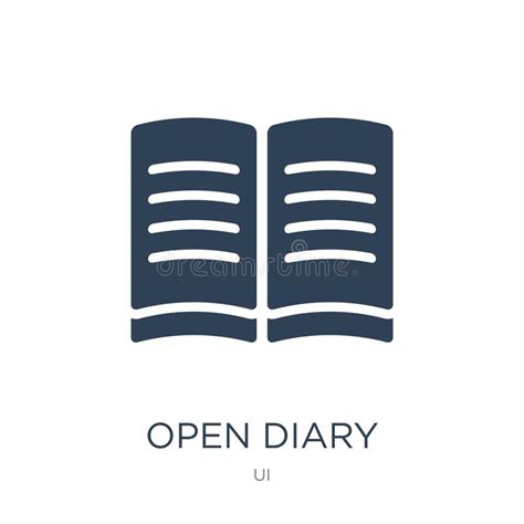 Open Diary Icon In Trendy Design Style Open Diary Icon Isolated On