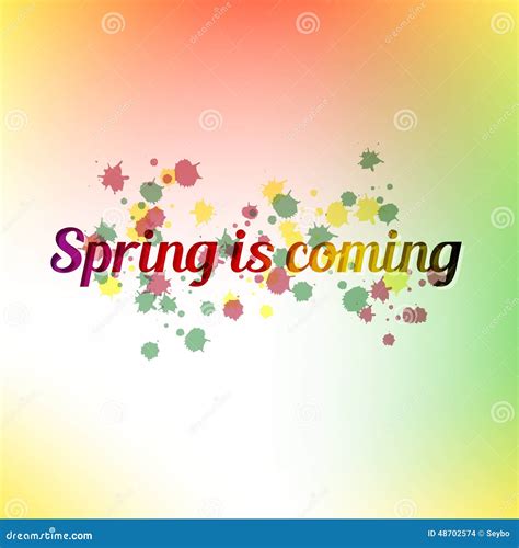 Spring Is Coming Poster And Background Vector Stock Vector