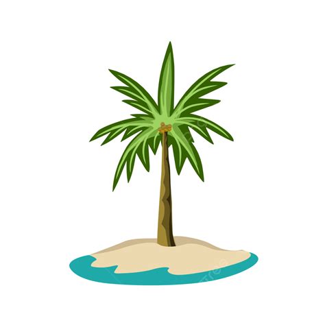 Gambar Clip Art Pohon Dan Pantai Pohon Kelapa Pantai Png Dan Vektor