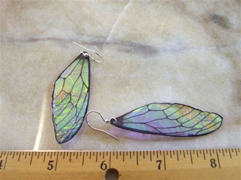 Fairy Wing Resin Earrings Etsy Fairy Wings Glass Crafts Wings