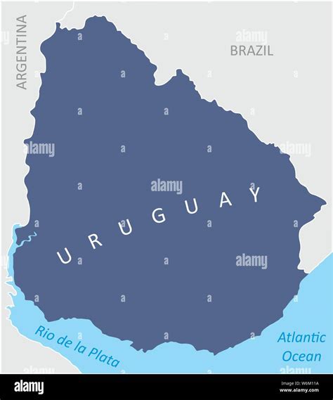 The Uruguay Region Map In South America Colorful Illustration Stock