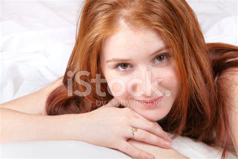 Beautiful Redhead In Bed Stock Photo Royalty Free Freeimages