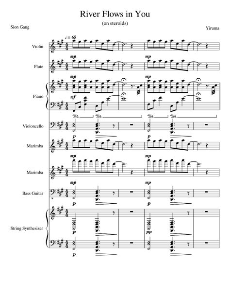 Instrumental solo in e minor. River Flows in You medley orchestra (on steroids) Sheet music for Violin, Flute, Piano, Cello ...