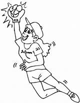 Coloring Baseball Printable Ball Catching Clipart Girl Cartoon Gif Print Library sketch template