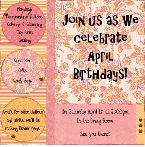 Sweet Birthdays April Birthdays Invitation