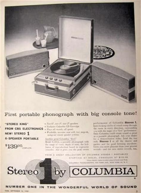 1959 Columbia Stereo King Stereo Phonograph Vintage Magazine Ads