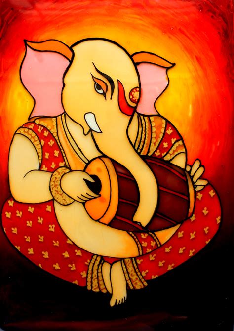 Glass Painting Of Ganesha