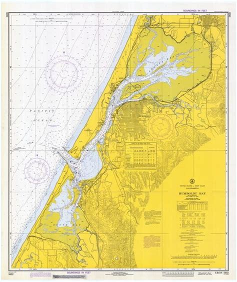 Humboldt Bay 1973 Old Map Nautical Chart Pc Harbors 5832 California